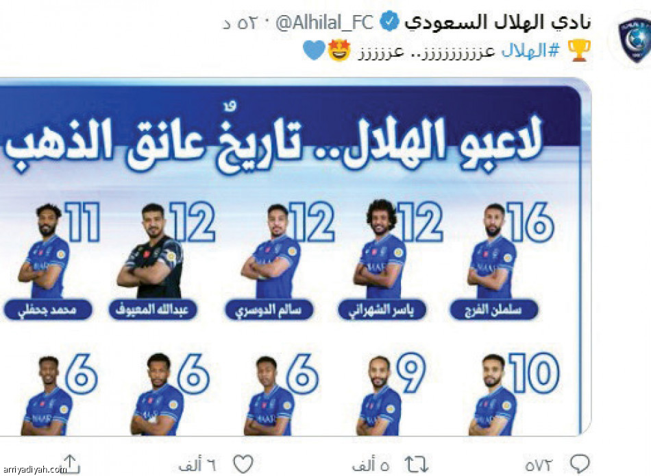 460 ألف تغريدة
تزف الهلال